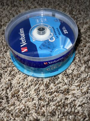 25 VERBATIM Music CD-R 40X  Branded Logo 700MB Audio Disc 25pk Spindle 96155 NEW