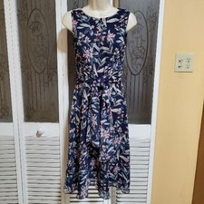 Atelier Ladies Beautiful Navy Blue Floral Dress - Size 2