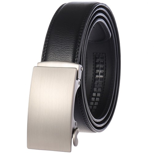 Vaqueros de lujo para hombre cinturón de cuero con hebilla automática trinquete pretina regalo - Imagen 6 de 9