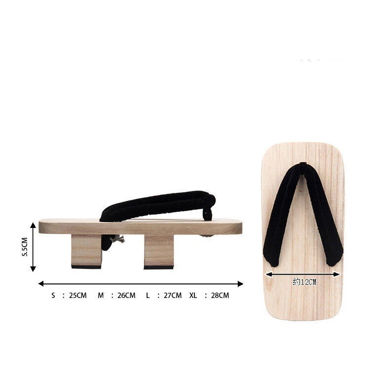 Japanische Clogs Hausschuhe Geta Sandalen Made in Japan Doppelzahnig Weiß Schuhe - Bild 2 von 4