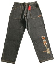 VTG Platinum FUBU Jeans Men 40x34 Blk Relaxed Tapered Fat Albert Embroidered NWT