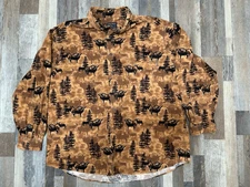 Vintage Woolrich Elk Deer Print Shirt Mens 2XL Long Sleeve Thick Flannel Outdoor