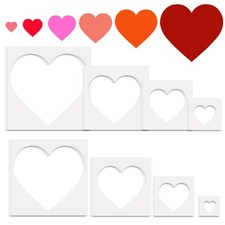Heart Stencils for Painting on Wood,16 Pcs Plastic Large to Small Different S...