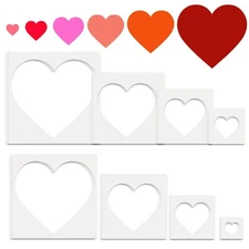 Heart Stencils for Painting on Wood,16 Pcs Plastic Large to Small Different S...