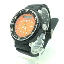 [w2290] SEIKO H558-500A Quartz Hybrid diver 150m Orange dial New battery EX