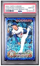 2024 Topps Chrome Yoshinobu Yamamoto RC Purple Speckle Refractor 249/299 PSA 10