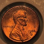 1988D Lincoln Memorial Penny Wide A M Flared G  R/B Double Die D  — photo 1