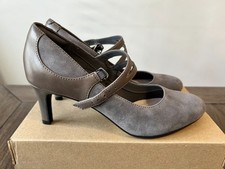 Clarks Women’s Mary Jane Shoes – Dancer Reece Grey Combi – Size 8.5M – Brand New
