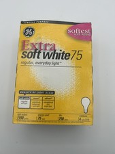 GE 100 Watt EXTRA SOFT WHITE Light Bulbs Pack of 4 New Old Stock Decorative