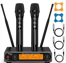 Bietrun Wireless XLR Microphone System, 165 ft Range, Professional UHF Cordless