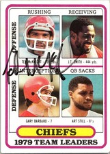 Click to enlarge Chiefs Team Leaders / Checklist (Ted McKnight / J.T. Smith / Gary Barbaro / Art Still)
