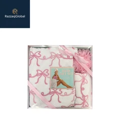 Adult Bath Set, 3 Pieces, Pink Bow Print