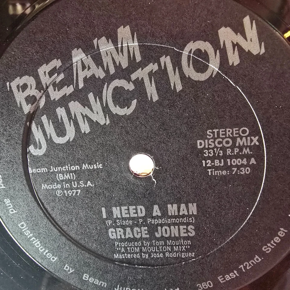 Grace Jones–I Need a Man (12" Single)–1977 Beam Junction–BJM 123 Vinyl Record Foto 2 de 4
