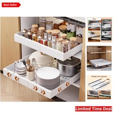 Adjustable Width Pull Out Cabinet Organizer - Rust Resistant, Easy Installation