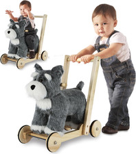 Wooden Baby Walker, 2-In-1 Baby Push Walker  Ride on Toy for Toddlers 12M , Lea