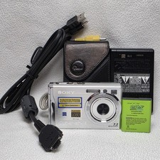 SONY Cyber-Shot DSC-W80 7.2MP Digital Camera Bundle - Tested Working