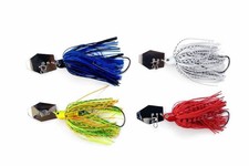 Chatterbait 4 Color Set 10 16G Bass Fishing Black Blade Rubber Jig Bladet Largem