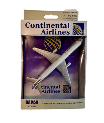 NEW DaRon Diecast Metal Toy Model Airplane Continental Airlines RT4864 NIB