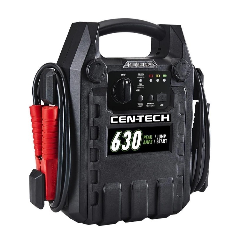 CEN-TECH 630 Peak Amp Portable Car Battery Jump Starter Power Pack 17Ah