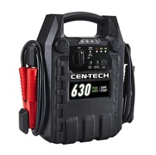 Cen-tech 630 Peak Amp Portable Car Battery Jump Starter Power Pack 17ah
