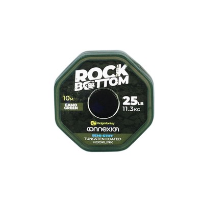 RidgeMonkey Hooklink Connexion Rock Bottom Tungsten Semi Stiff Coated 25lb Line