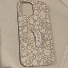 iPhone 12 Pro Loopy Case Neutral Tan with Brown Floral Pattern