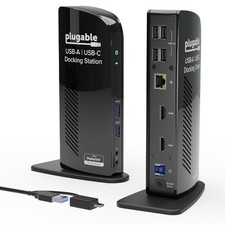Estación de Acoplamiento Universal HDMI Doble Enchufable para Laptop USB-C USB 3.0 Hub UD-3900