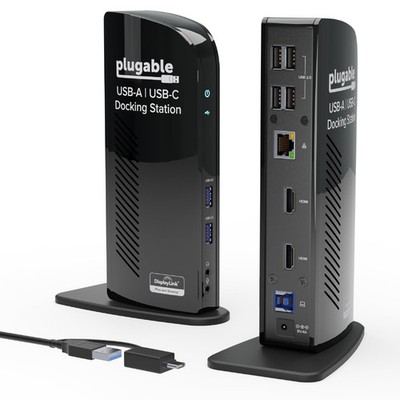 Plugable Dual HDMI Universal Laptop Docking Station USB-C USB 3.0 Hub UD-3900