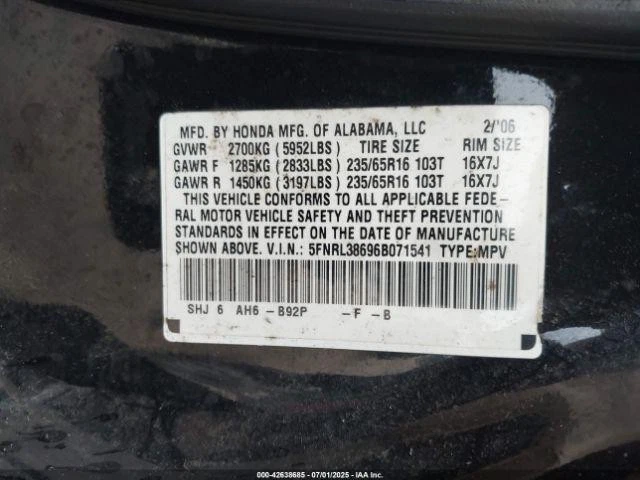 Alternador usado compatible con: Honda Odyssey 2006 grado A Foto 2 de 4