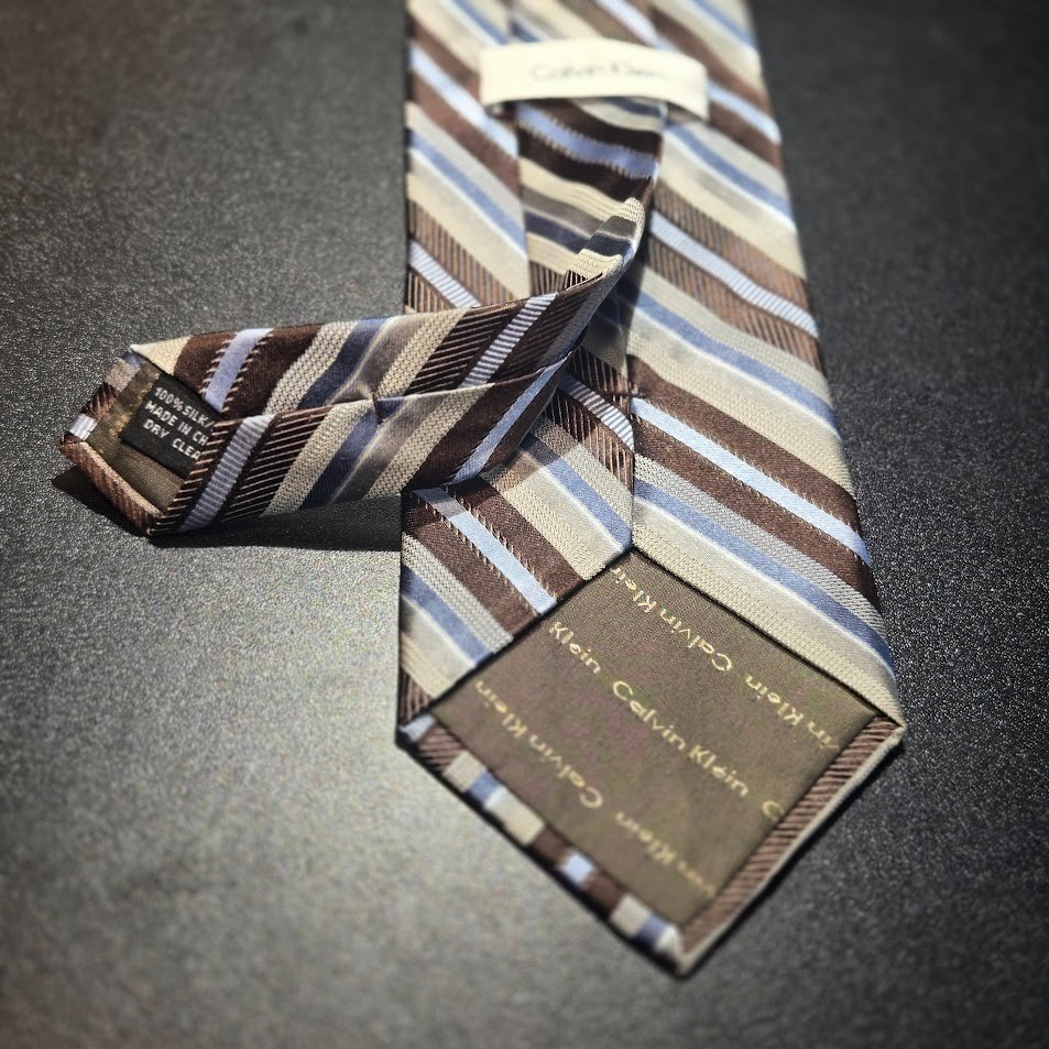 Calvin Klein Multicolored Striped 100% Silk Tie image 4