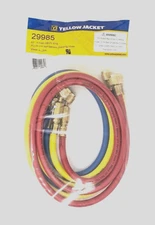 Yellow Jacket 29985 PLUS II 60" Charging Hose (RYB) w/ Compact Ball Valve