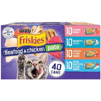 Purina Wet Cat Food Variety Pack 40ct Seafood & Chicken