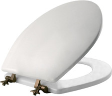 44ORA 000 Toilet Seat with Oil Rubbed Bronze Hinges Will Never Come Loose, round