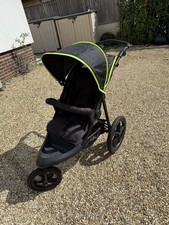 hauck Runner Air 3 Wheeler Pushchair Jogger Buggy - Black Neon/Yellow
