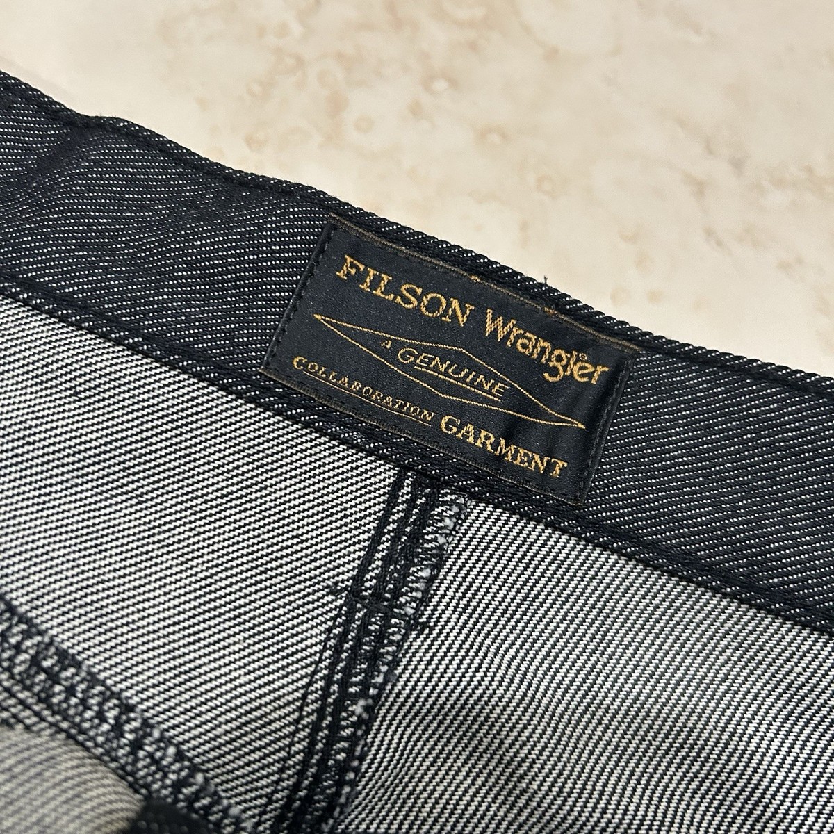 Filson x Wrangler Adventure Jeans Mens 36x32 Black Indigo Denim