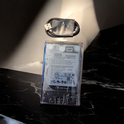 USB 2.5'' Transparent External 500GB Hard Drive Western Digital Black WD500BPKX