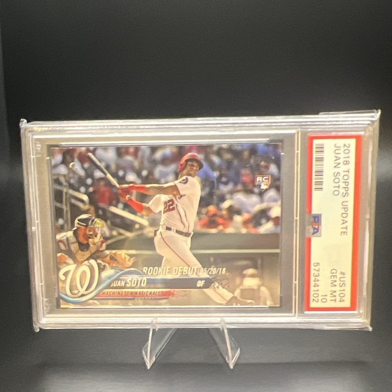 Topps 2018 Update Juan Soto Rookie Debut RC #US104 PSA 10 Washington Nationals