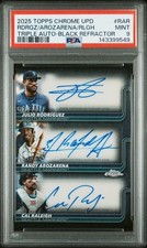 2025 Julio Rodriguez/Randy Arozarena/Cal Raleigh Triple Auto Black 01/10 FOP