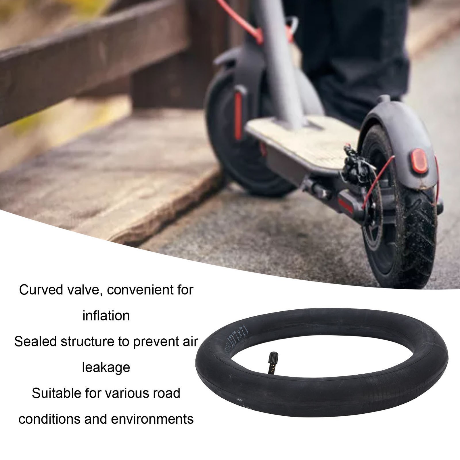 12 Inch Tire Tube With Curved Valve Thickened Inflatable Inner Tire Replacement