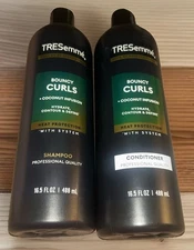 TRESemme Bouncy Curls Coconut Infusion Shampoo/Conditioner Set-16.5oz-New