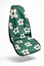Green Groovy Flower Auto Seat Cover Set 2 Packhippie Floral Car Front Seat Cus