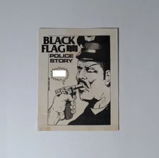 Black Flag Police Story Vintage Original Starliner Sticker Punk Rock 5.5 x 4.25