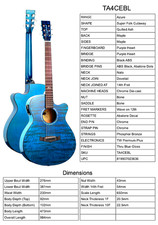 GITARRE, TANGLEWOOD ELEKTROAKUSTIK. MODELLNUMMER TA4CEBL BLAUE STEPPDECKE. UVP 299,00