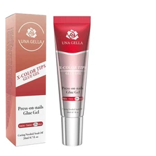 Gel X Nail Glue for Press on Nail Tips, Adhesive Super Bond Solid U V Nail Glue