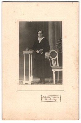 Photograph Ad. Hofmann, Straubing, young lady in fashionable clothes 