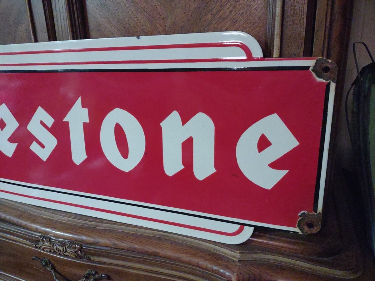 VINTAGE FIRESTONE TIRES DEALERSHIP - GAS STATION PORCELAIN SIGN
