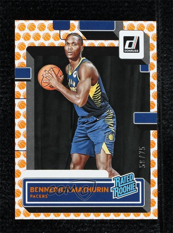 2022-23 Panini Donruss Rated Rookie Basketball 59/75 Bennedict Mathurin #206 0t1