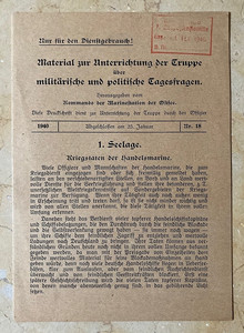 OFFICIAL! WW2 GERMAN MERCHANT NAVY INFO. BOOK FOR MILITARY/POLITICAL ISSUES 1940