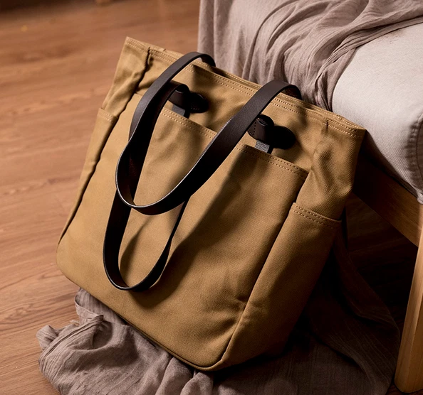 Bolso de Mano de Lona Encerada Impermeable 70260 Talla 45*33*12cm Bolso de Hombro Foto 2 de 4