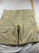Eddie Bauer Women's Shorts Khaki 14 Outdoor Hiking Wicking Nylon Spandex